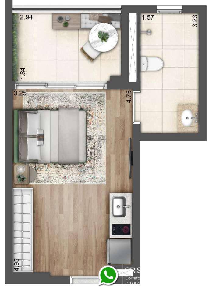 Apartamento à venda com 1 quarto, 32m² - Foto 11